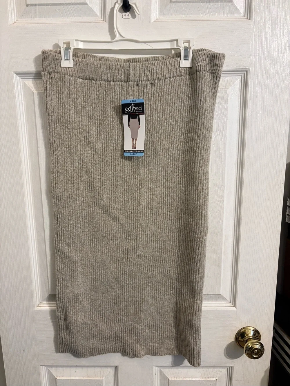 Edited Taupe Ribbed Maxi Skirt